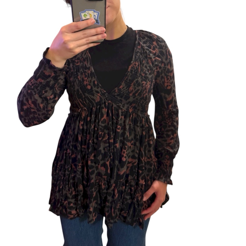 Free People Dark Romance Tunic Top